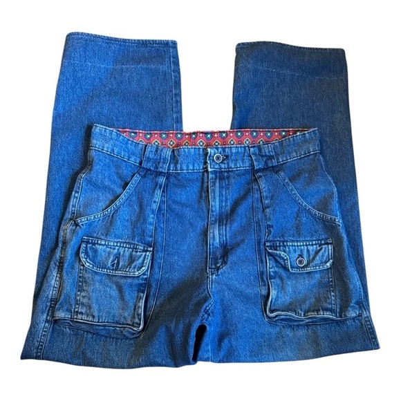 Vintage OshKosh High Rise Utility Jeans Straight Leg Workwear Denim 34 X 29 - Picture 9 of 14